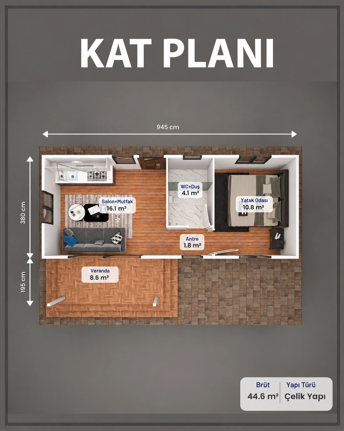 Çelik 45 zemin kat planı