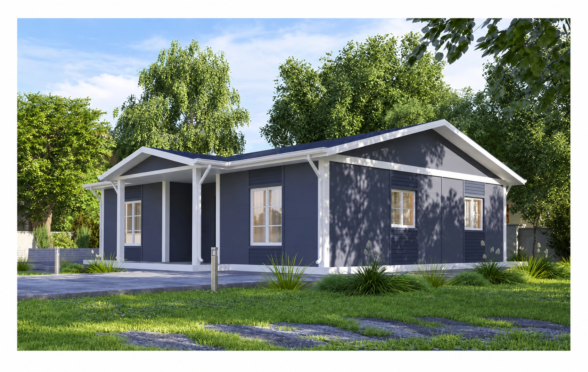 DAĞ Prefabrik tek katlı, verandalı ev modeli